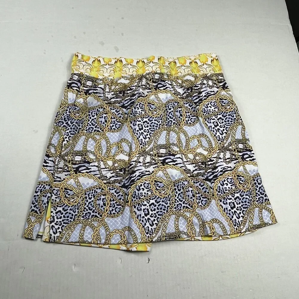 Skort Obsession Chain Animal Print Skort Pull-On Stretch Shorts XXL Resized